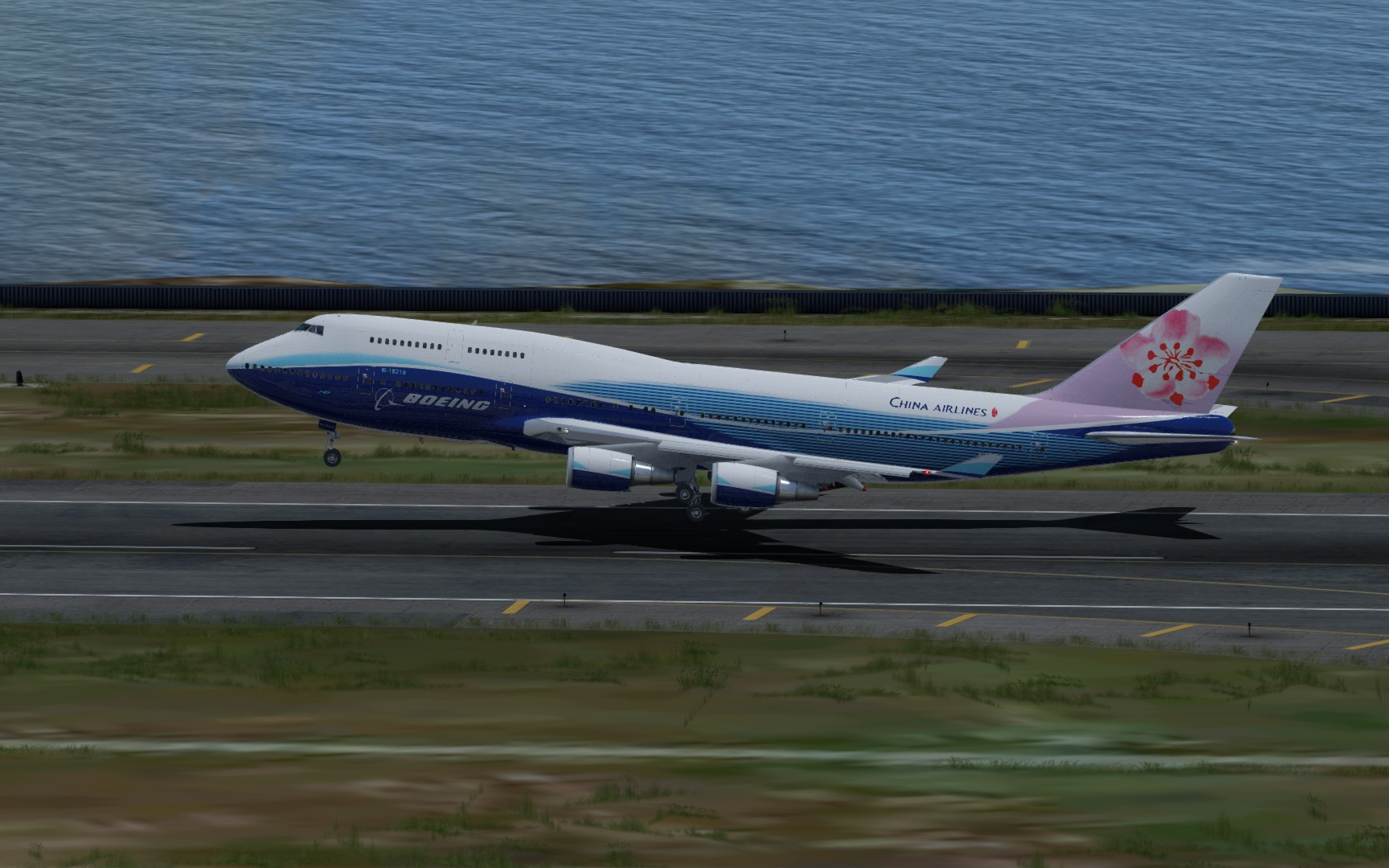 p3d 一次失败的降落之中华航空747-400进近旧金山机场1l跑道