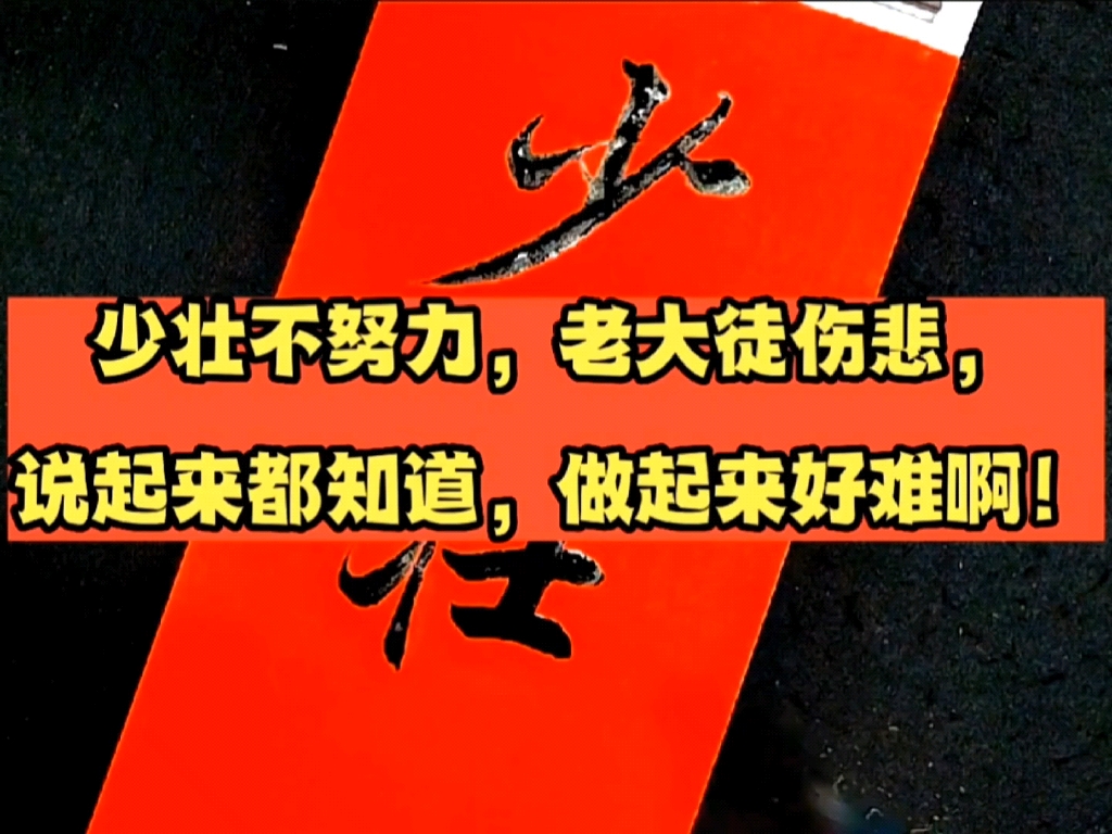 少壯不努力,老大徒傷悲,說起來都知道,做起來太難!