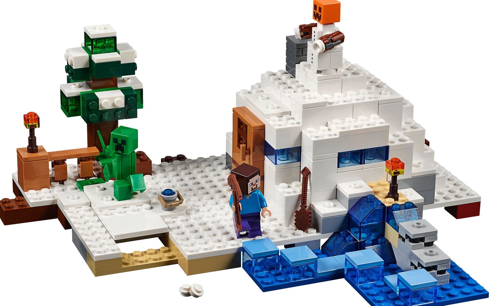 乐高 lego 21120 minecraft 我的世界 雪山 2015速拼评测