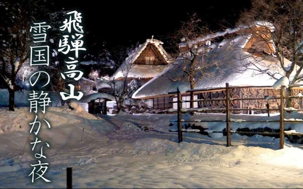 [图]【4K降雪】寂静之夜的高山 雪国・飛騨高山の静かな夜 #4K