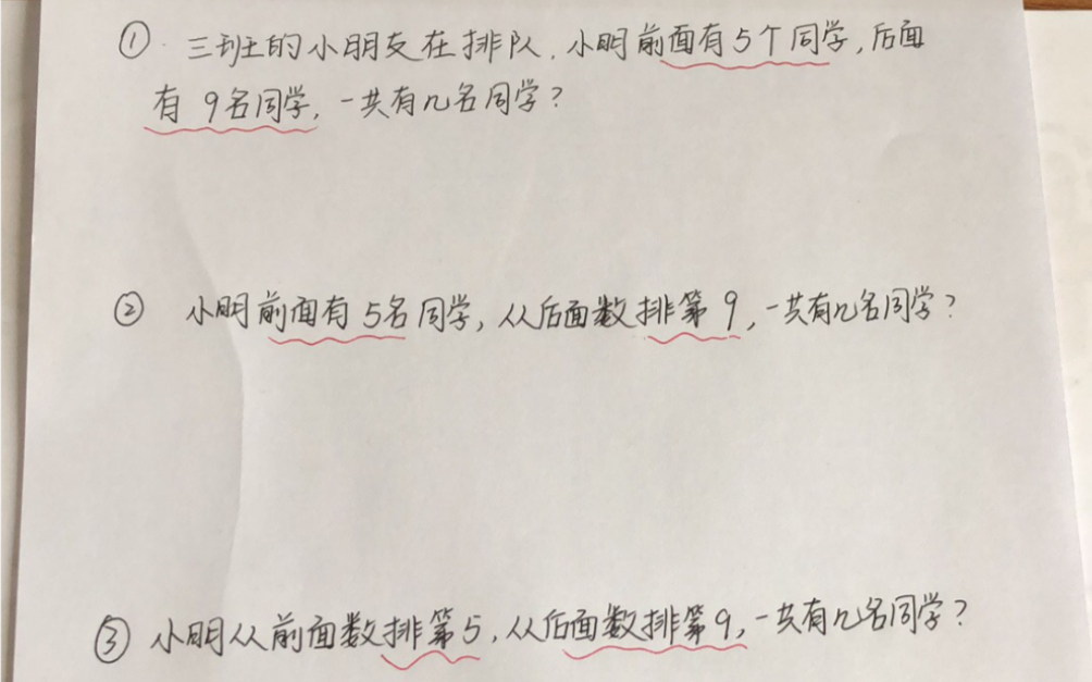 [图]一年级小学数学-排队问题