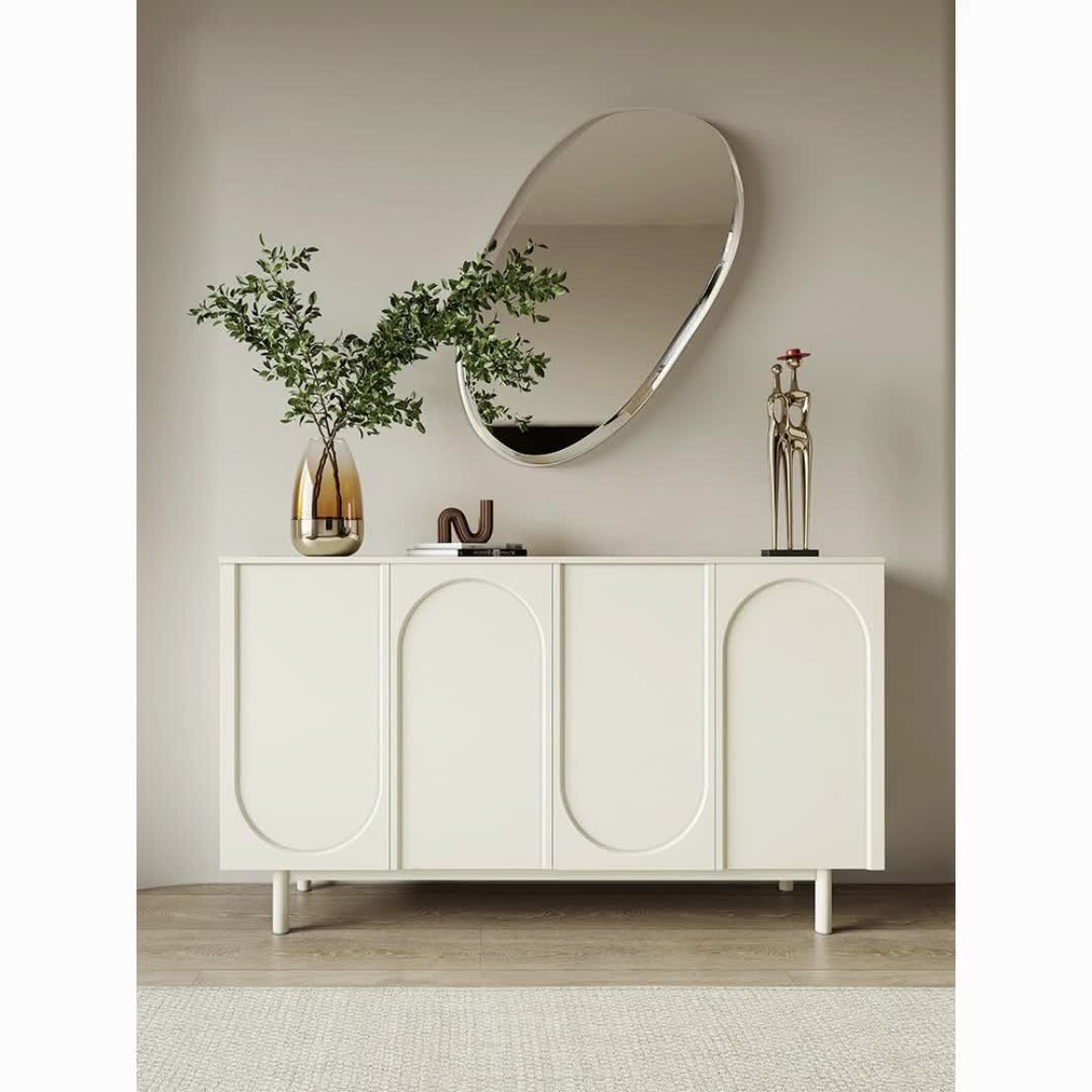 【129元券】法式餐边柜简约现代玄关柜北欧侘寂风奶油风工作室柜柜子