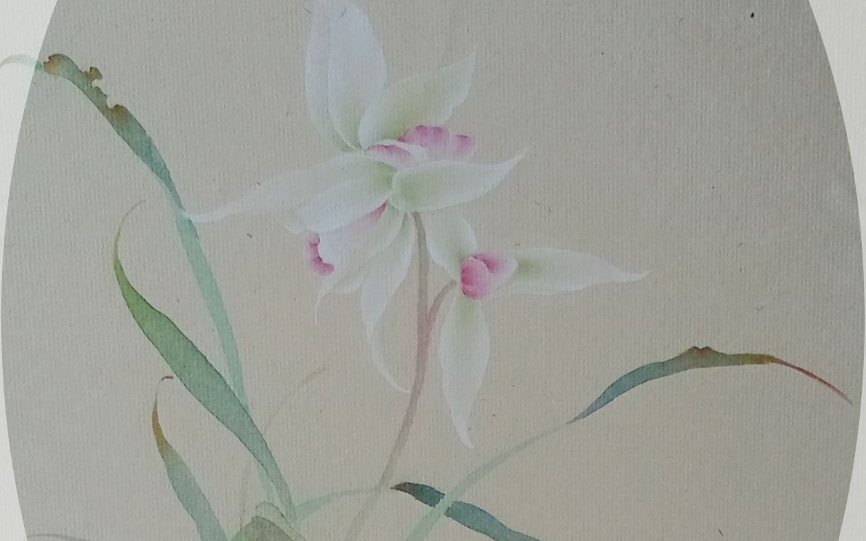 【国画没骨】好看又很难养的兰花,又爱又恨呐~_哔哩哔哩_bilibili