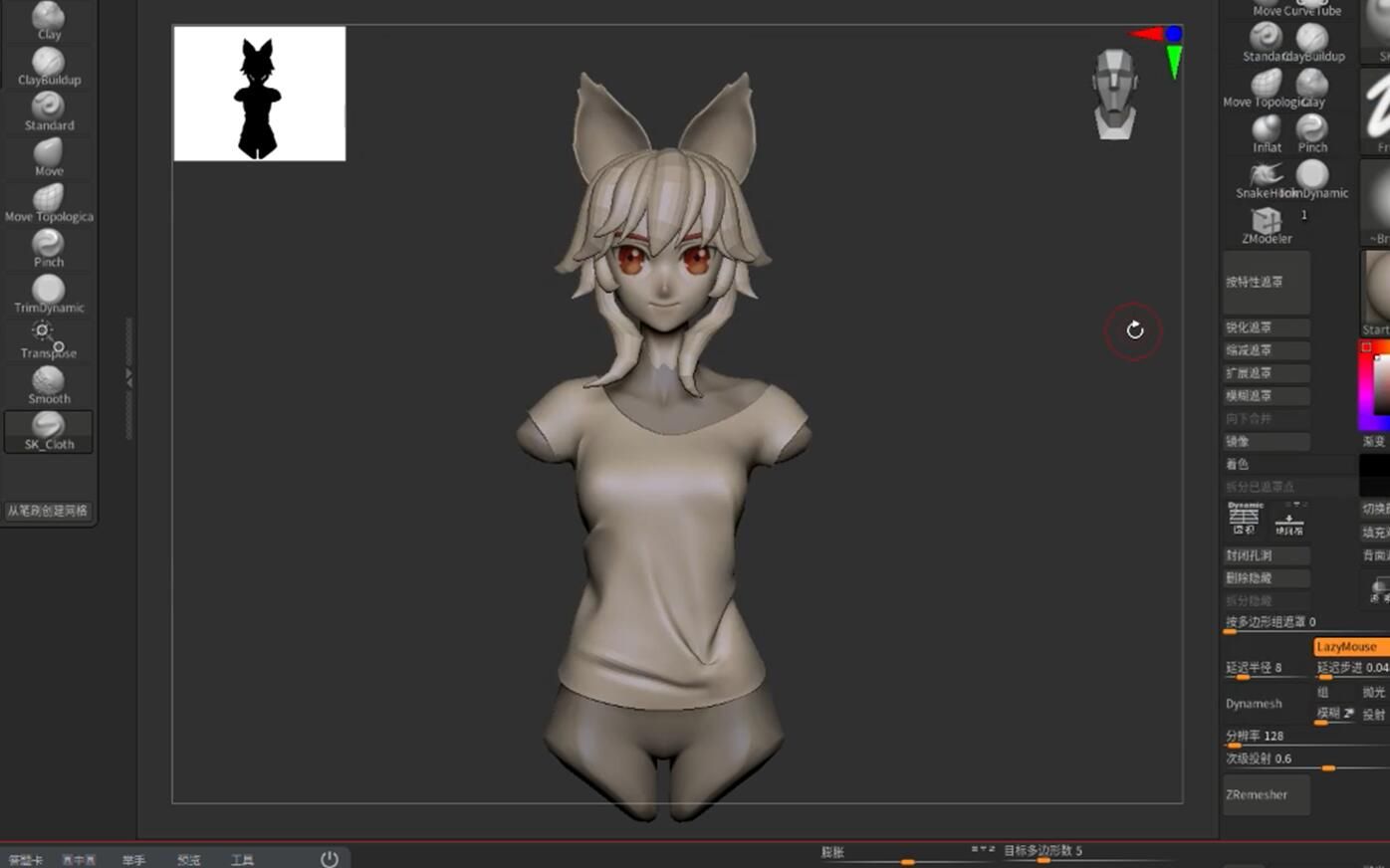 zbrush超可爱妹子手办模型雕刻