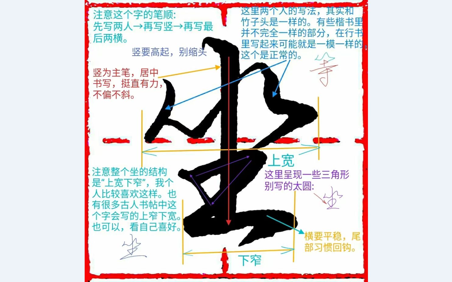 《千字文行书学习》第0105字 ▪ 坐哔哩哔哩bilibili