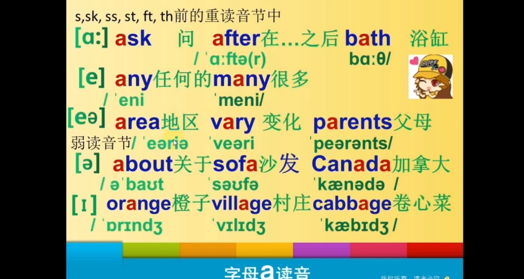 [图]字母 a 真给力 九种读音别忘记