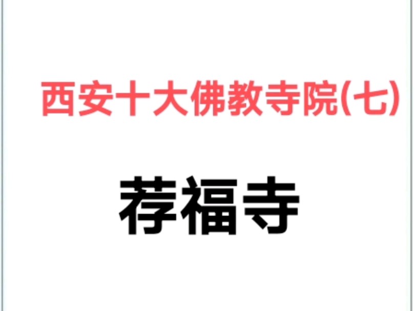 西安十大佛教寺院(七)荐福寺哔哩哔哩bilibili