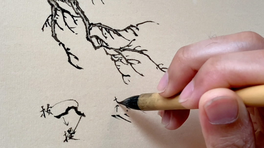 国画技法 芥子园树枝技法
