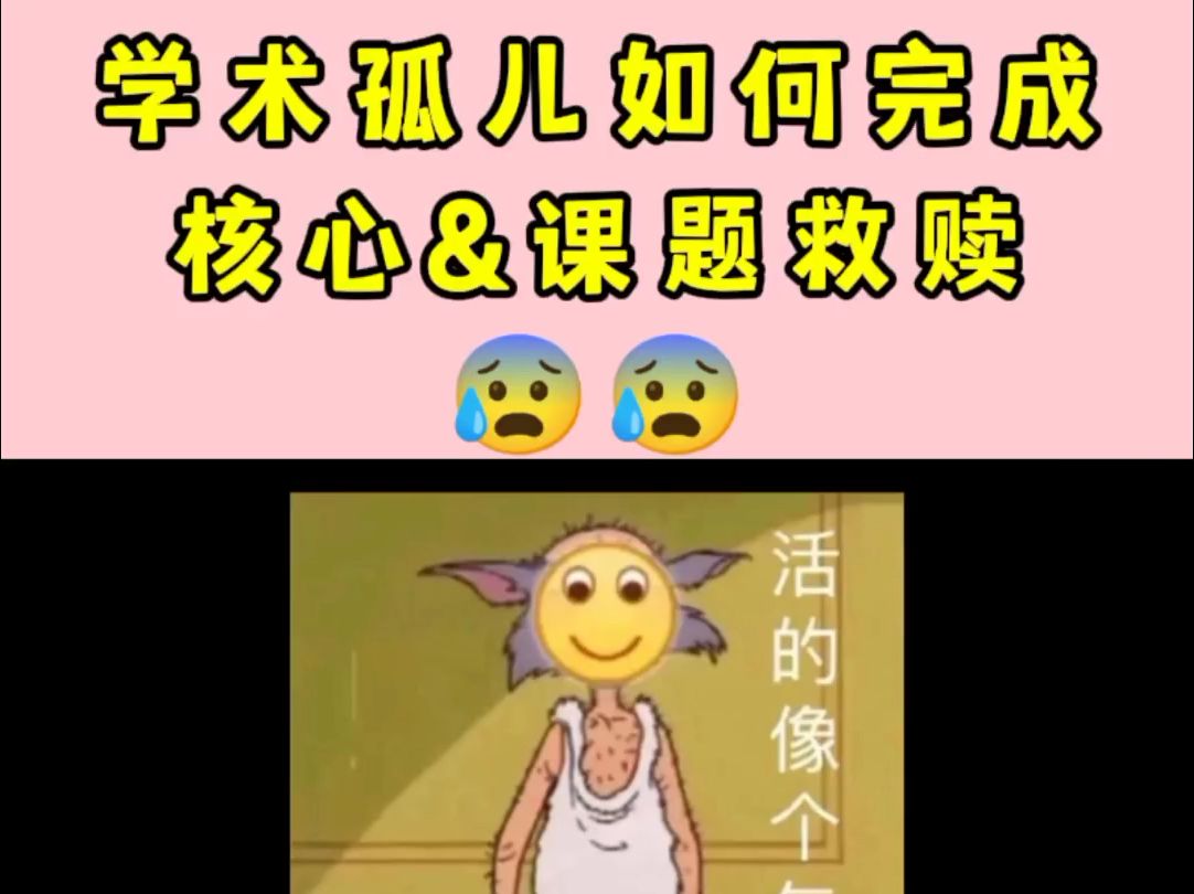 学术孤儿如何完成 核心&课题救赎?终于!!哔哩哔哩bilibili