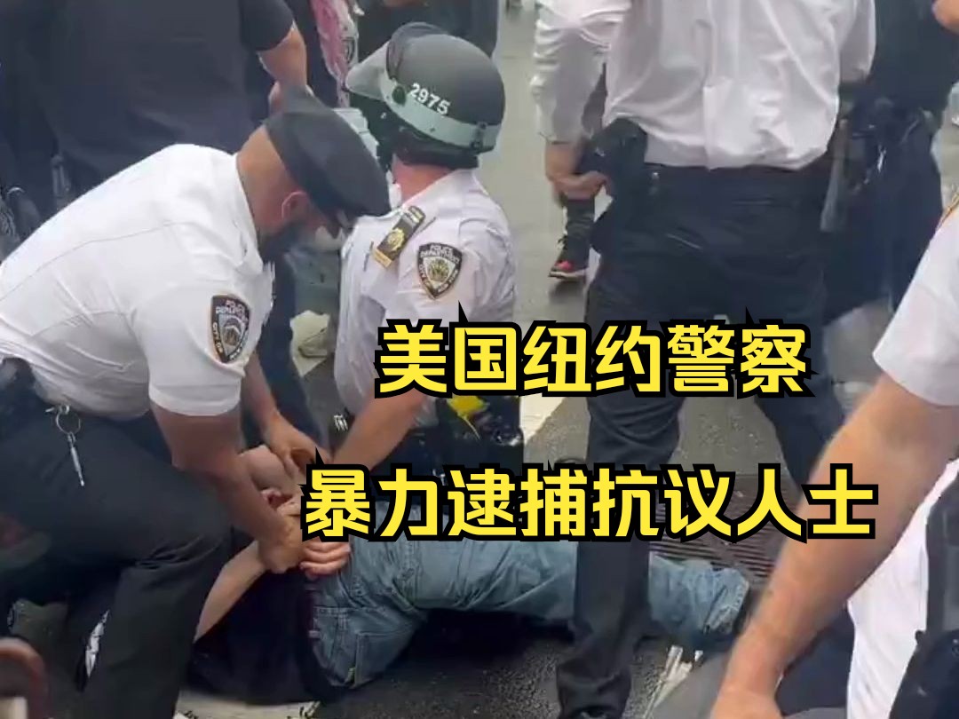 纽约警察暴力逮捕声援巴勒斯坦人士