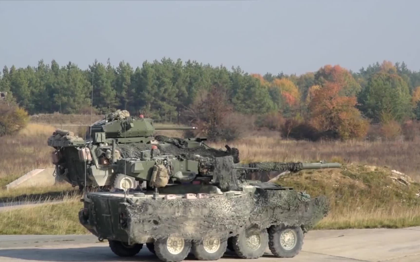 mk44 bushmaster ii live fire - m1296, m1128, m1126 strykers in