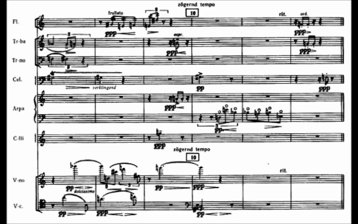 [图]韦伯恩 五首管弦乐小品 | Anton Webern - Five Pieces for Orchestra Op. 10 (1913)