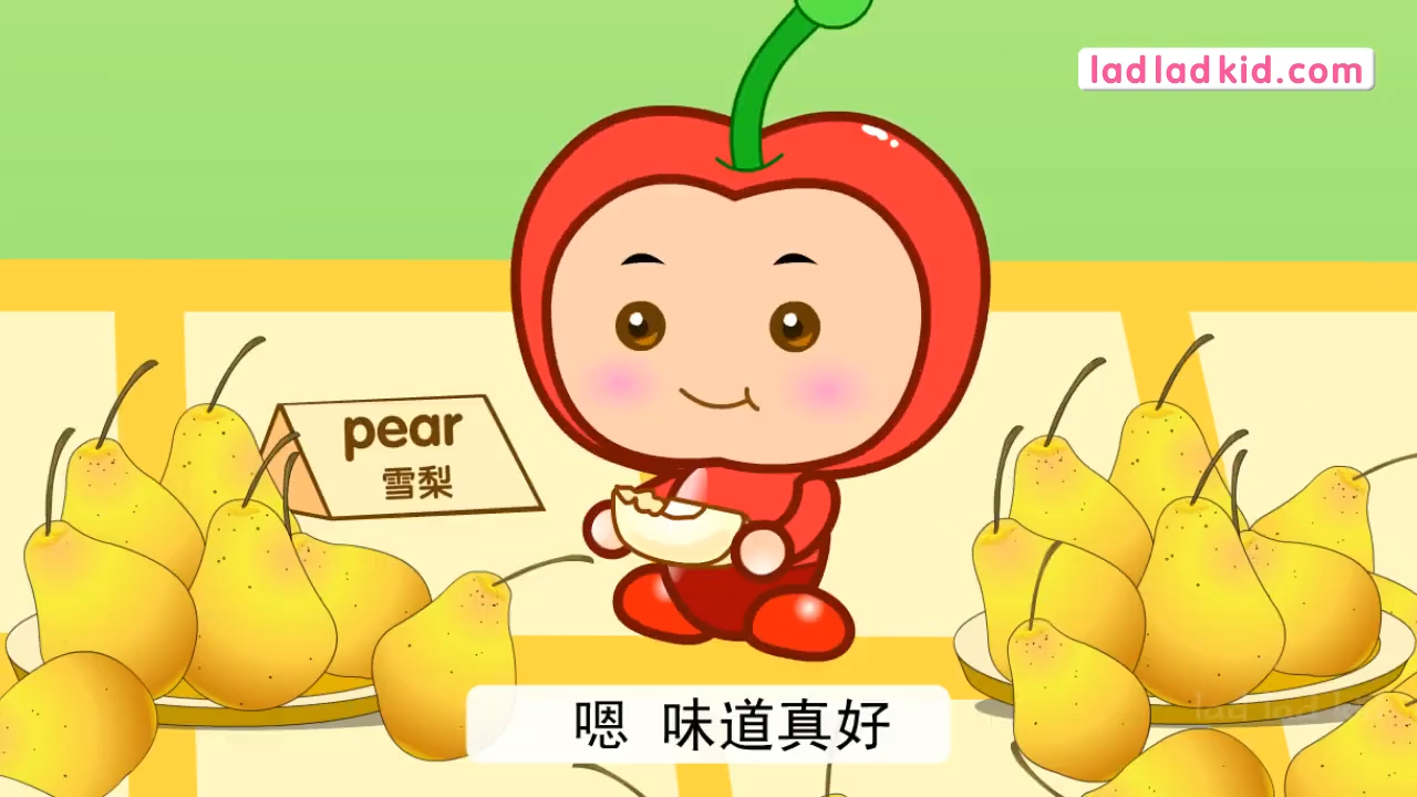 [图]粤英双语水果名称apple pear orange mango banana #英语启蒙 #零基础幼儿英语启蒙