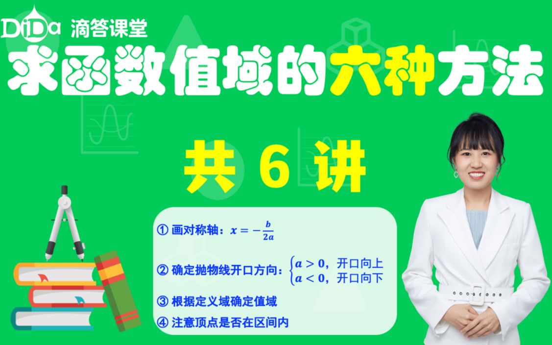 函数的概念及其表示:6、求函数值域的六种方法(共6讲)哔哩哔哩bilibili