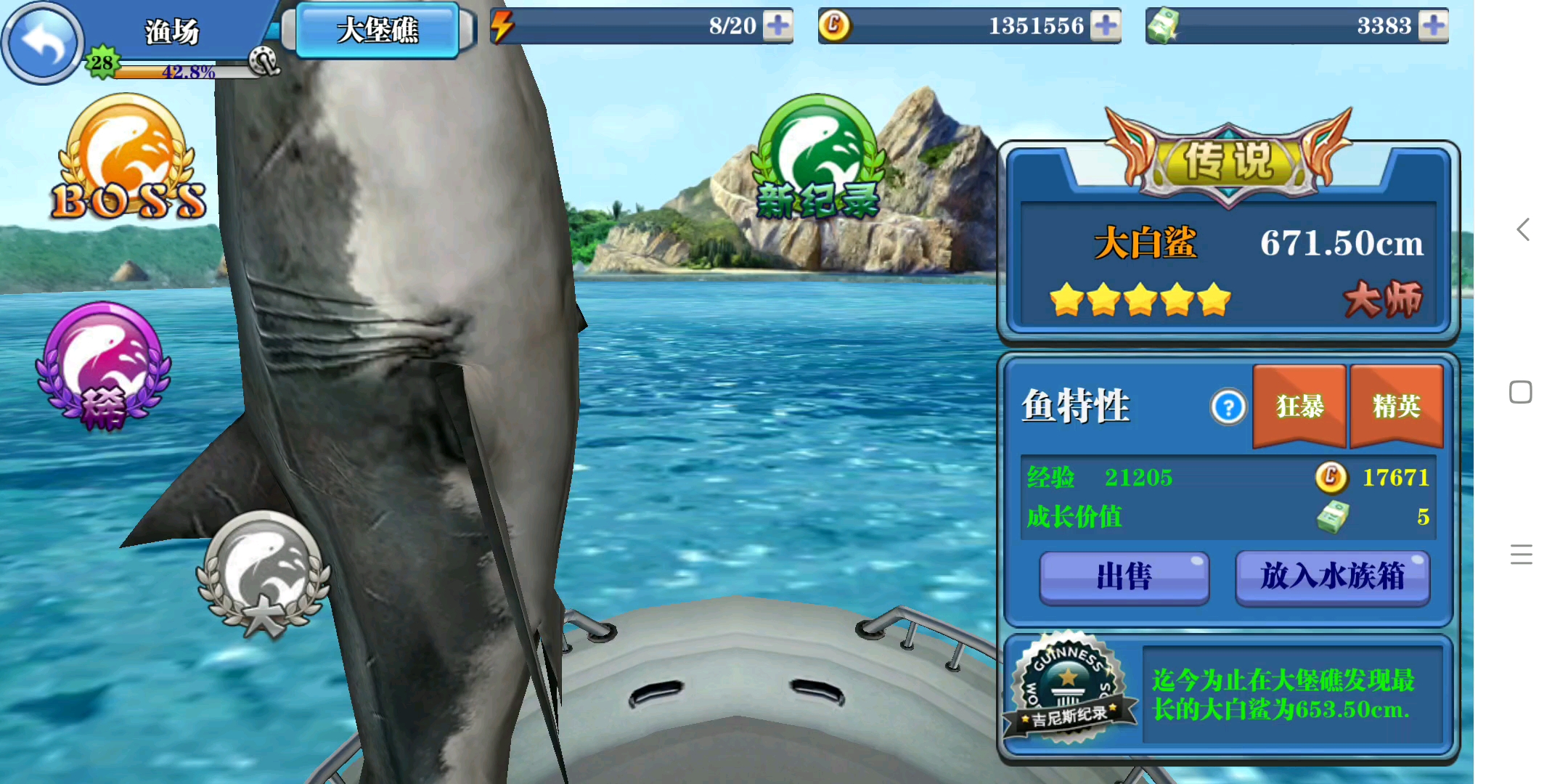 疯狂钓鱼撅大白鲨