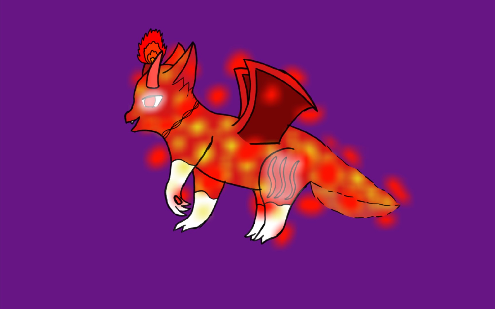 【指绘】岩浆兽(若璃)绘画过程