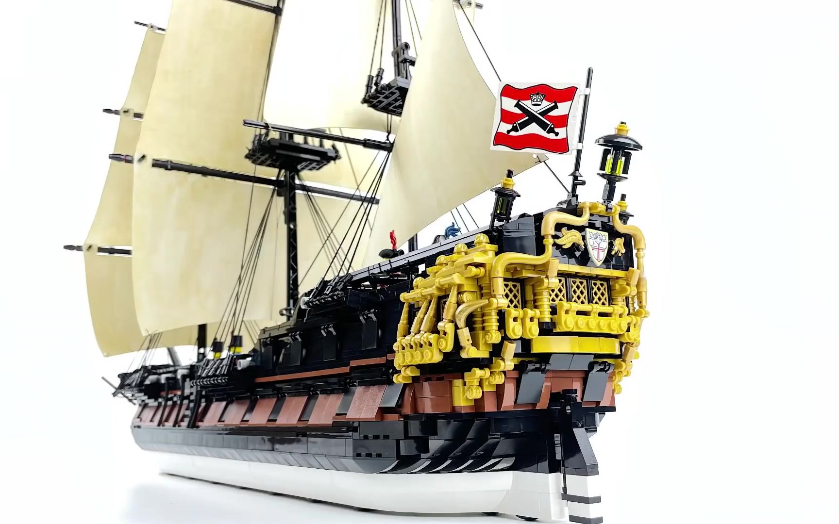[moc your bricks] 乐高moc速拼 "hms 三叉戟" 海盗船
