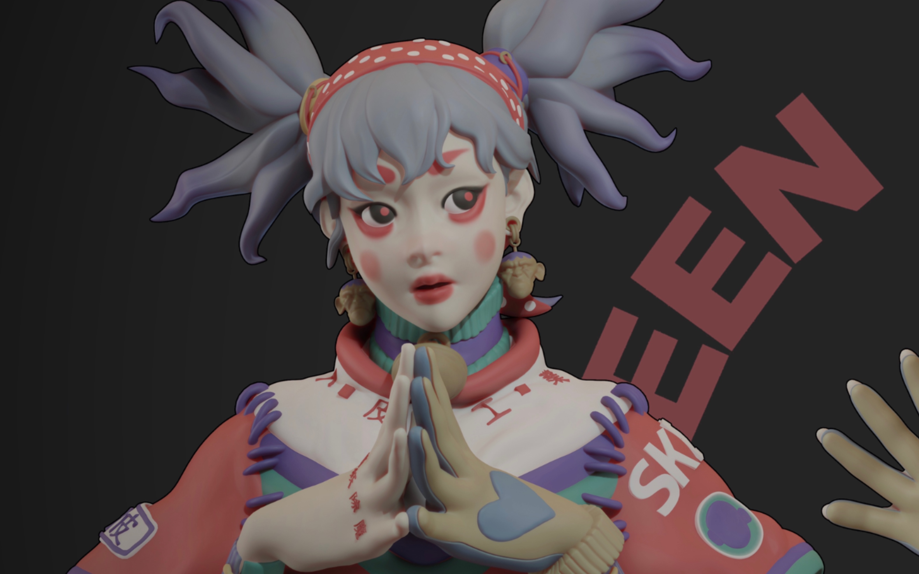 skeen鬼神朋克系列模型展示_哔哩哔哩_bilibili