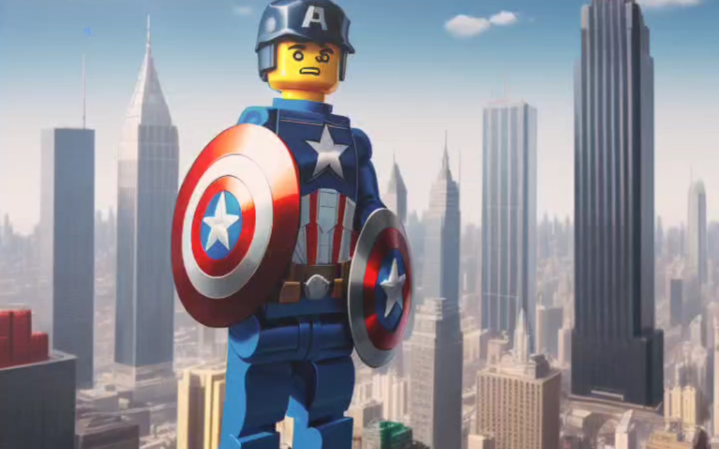 免~费获取,乐高美国队长头像,乐高头像,美国队长守卫城市 #乐高积木