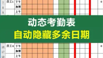 动态考勤表，自动隐藏多余日期，2月份28天的问题解决啦，职场必备