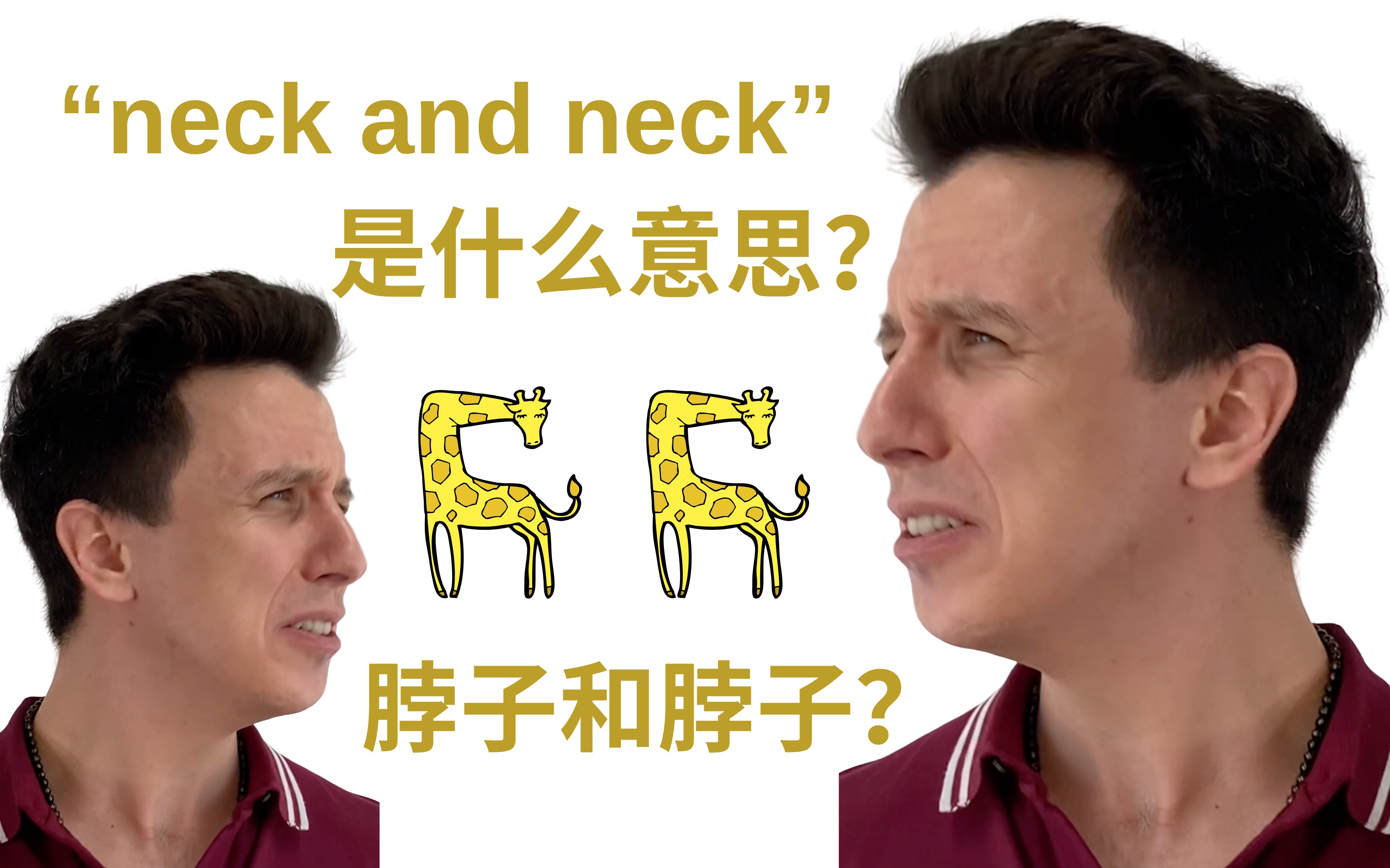 英语“neck and neck”原来是这个意思啊!!哔哩哔哩bilibili