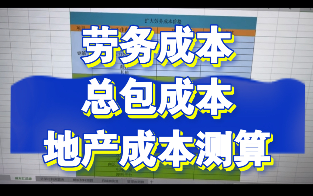 劳务成本测算总包成本测算地产成本测算哔哩哔哩bilibili