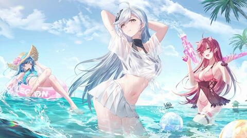 Wallpaper Engine 二次元壁纸推荐 39 夏日泳装小姐姐 哔哩哔哩