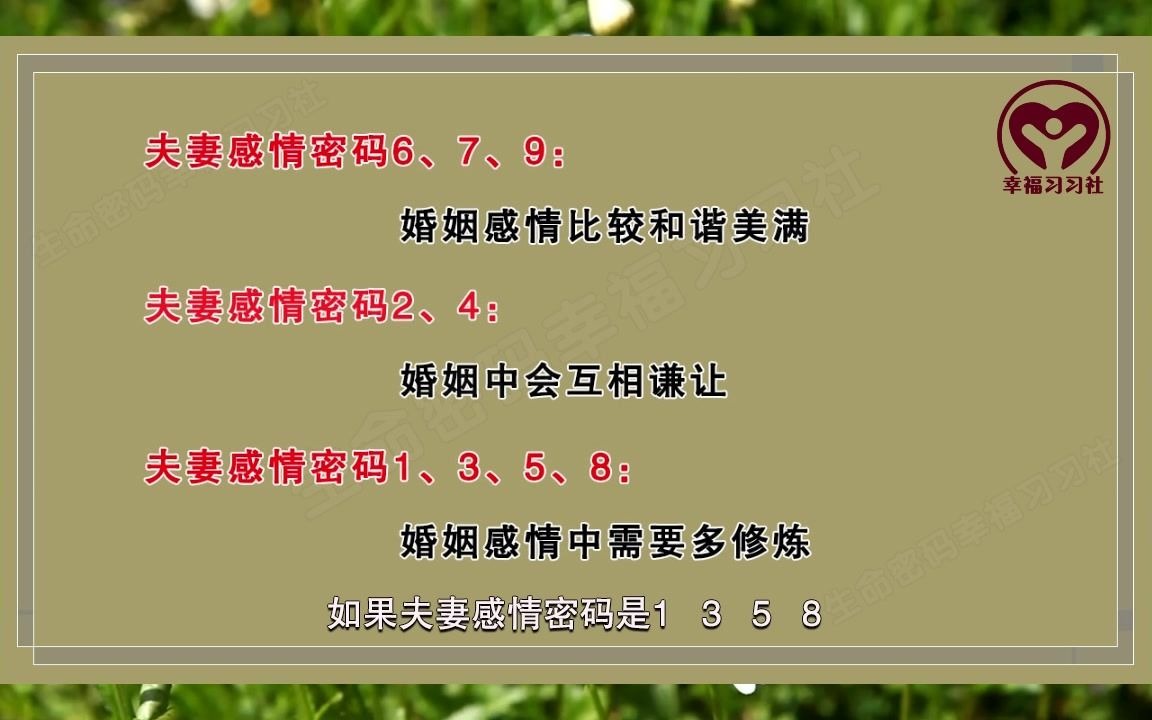 [图]生命密码中夫妻感情密码如何计算？夫妻感情密码合码代表的意义是什么？