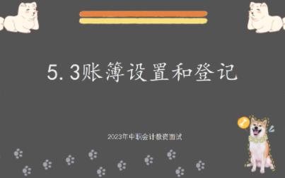 教资 | 5.3 账簿的设置和登记哔哩哔哩bilibili