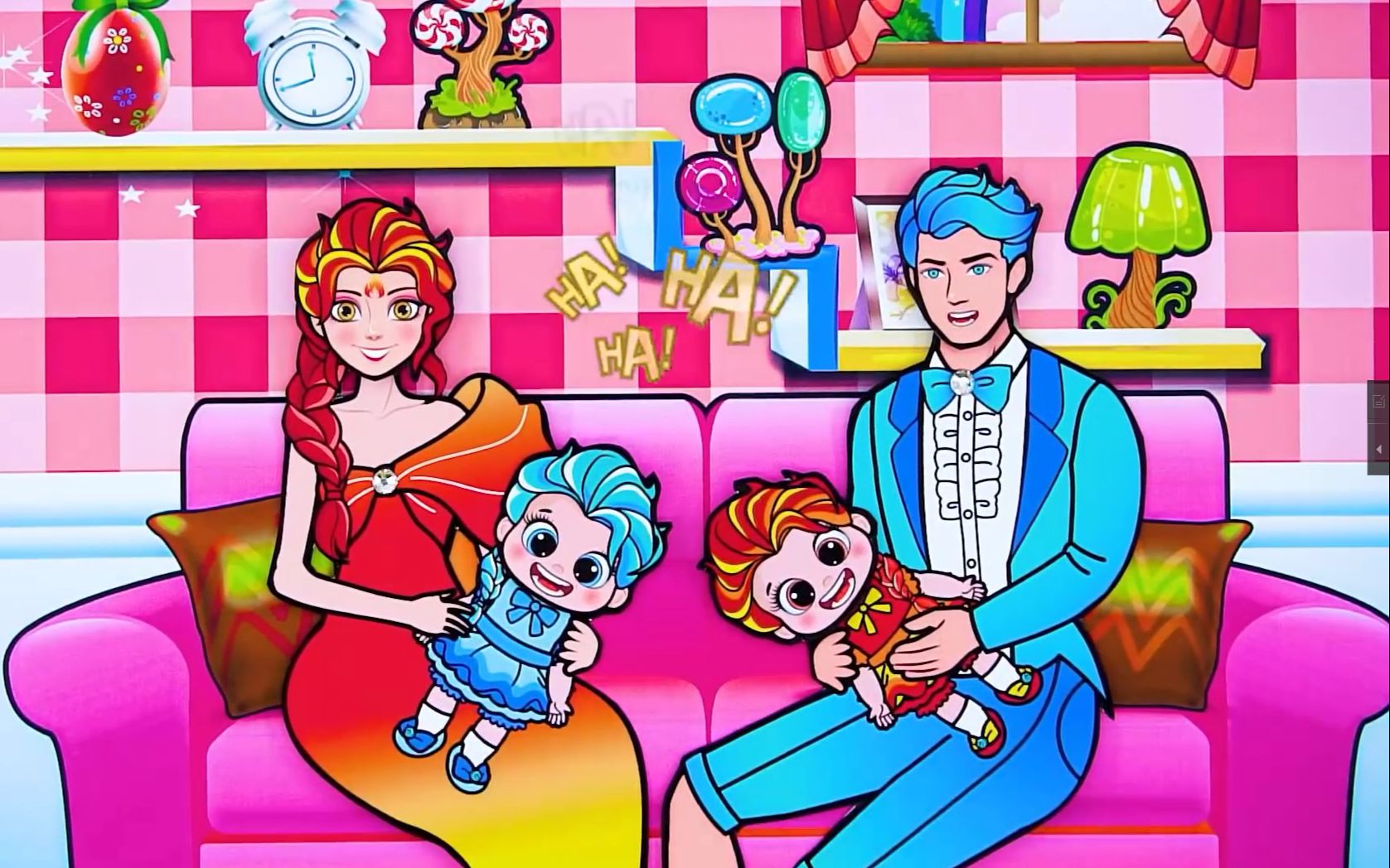 活动作品纸娃娃动画一场龙卷风刮坏小女孩的家和爸爸妈妈一起画小房间