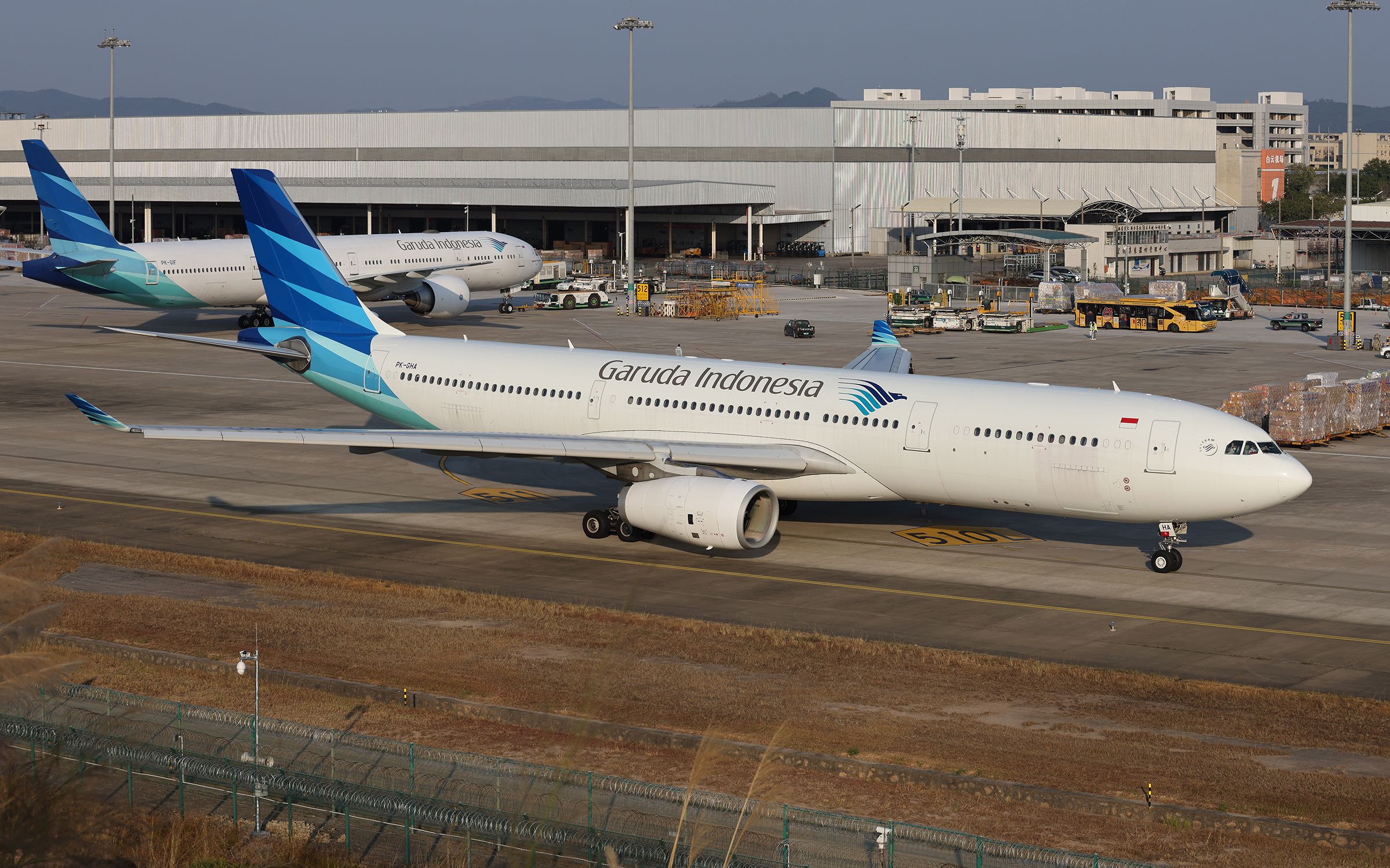 【4k丨推出开车】印尼鹰航a330白云机场推出开车&起飞