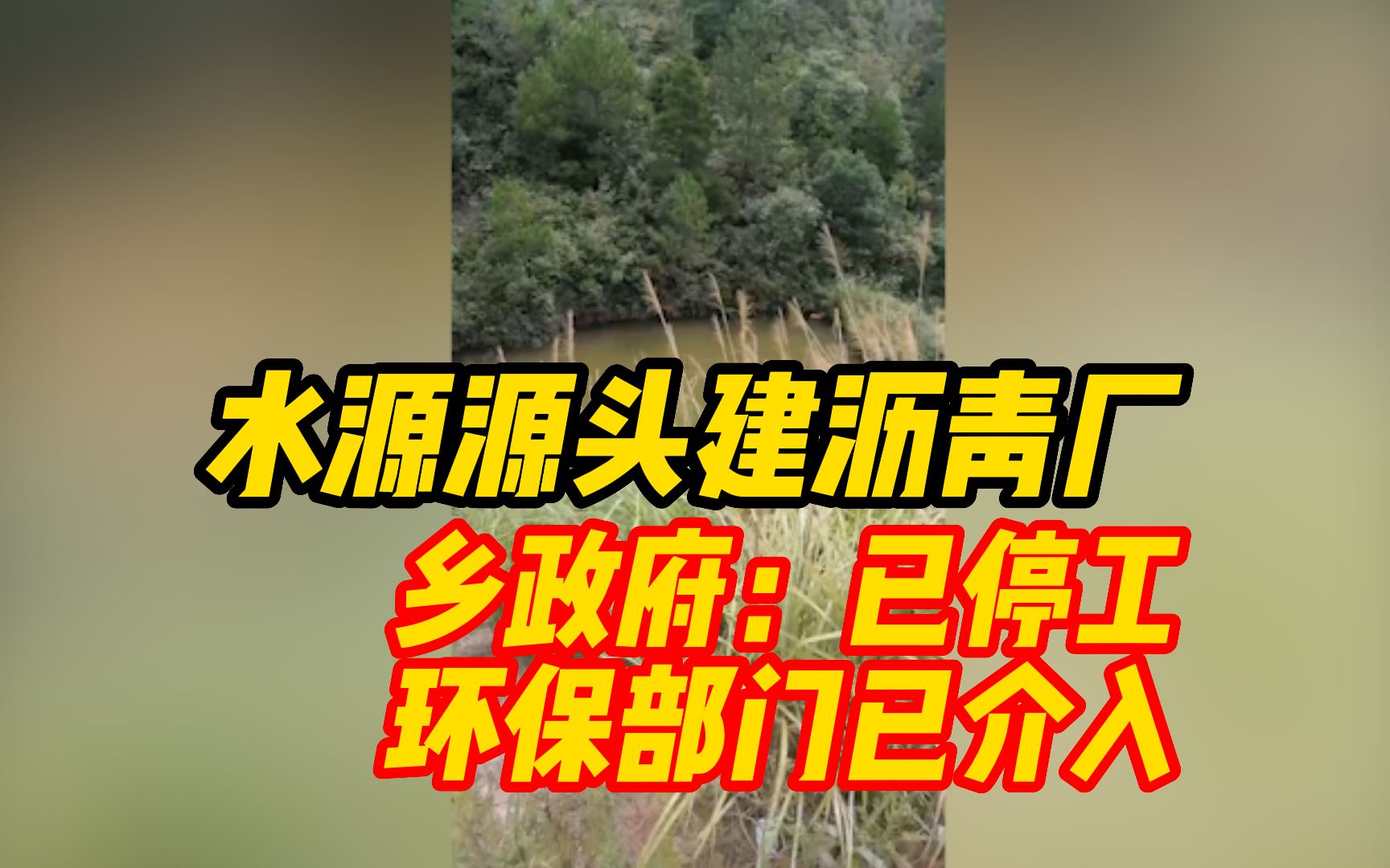 乡政府回应在温州一村子的水源源头建沥青厂:环保部门已介入,厂区建设已停工哔哩哔哩bilibili