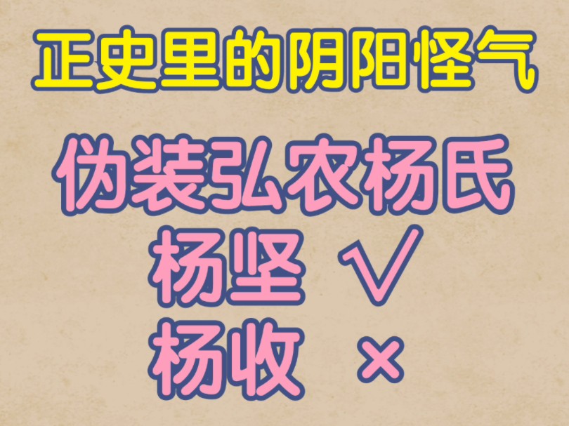 正史里的阴阳怪气,伪装弘农杨氏,杨坚✓杨收*【历史科普】哔哩哔哩bilibili