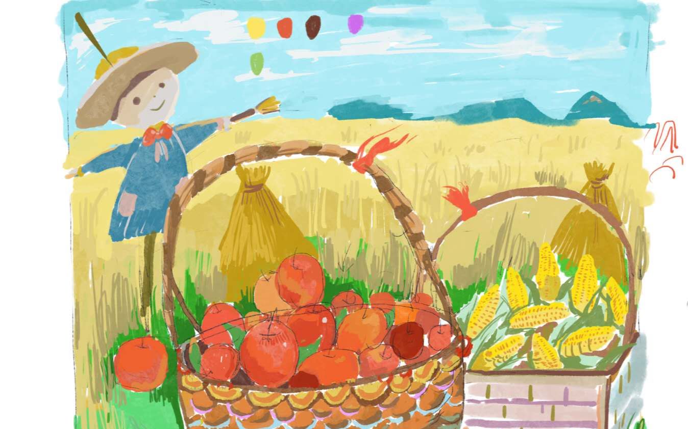 收获的季节,儿童课主题绘画实践讲解