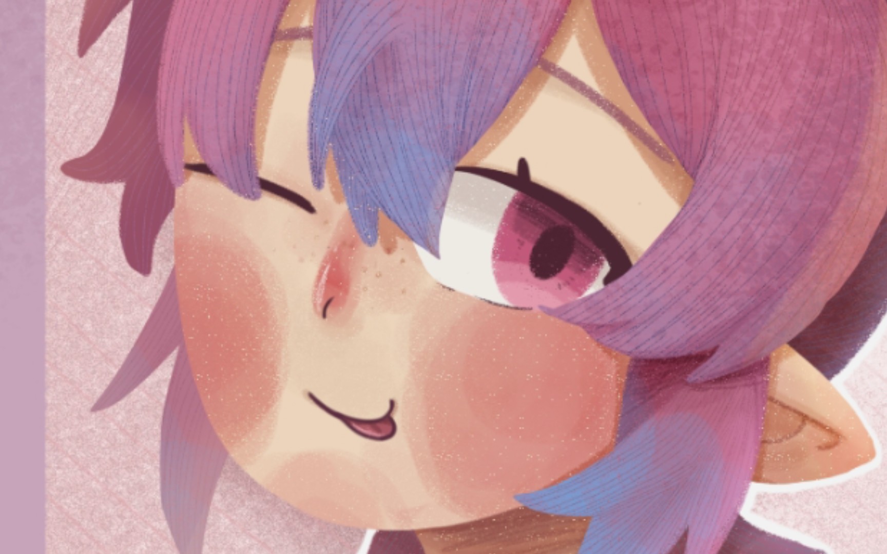 【熊猫绘画】粉发熊耳少女