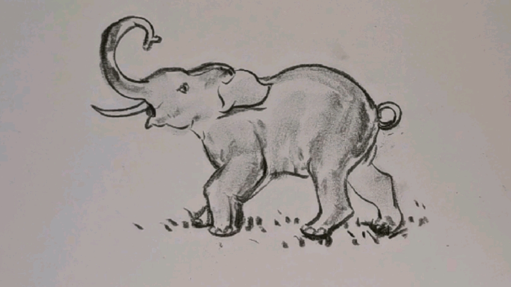 大象速写简笔画图片