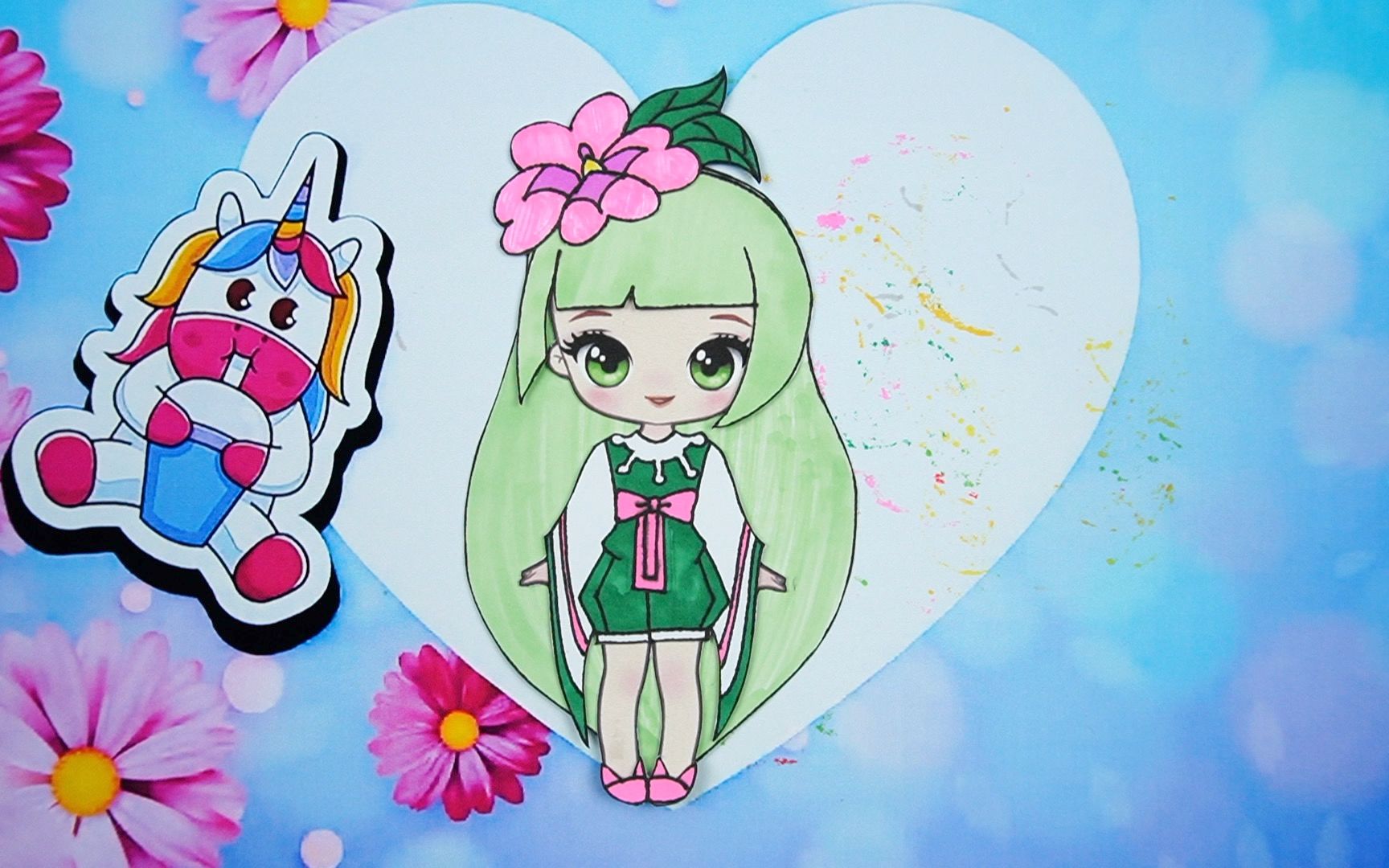 小花仙纸娃娃手工,夹竹桃精灵王绮丽手绘教程