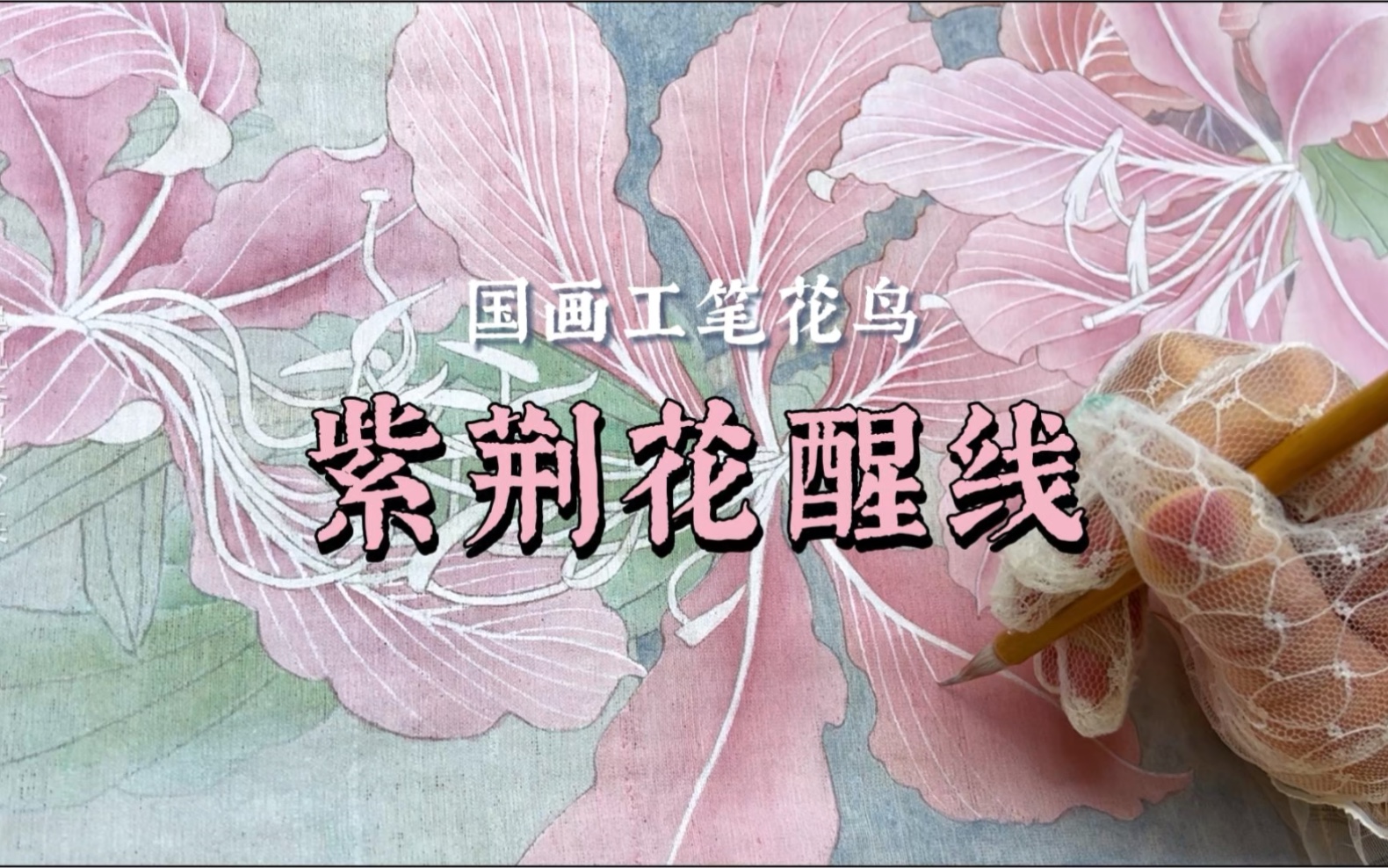 紫荆花醒线——国画工笔花鸟零基础入门哔哩哔哩bilibili