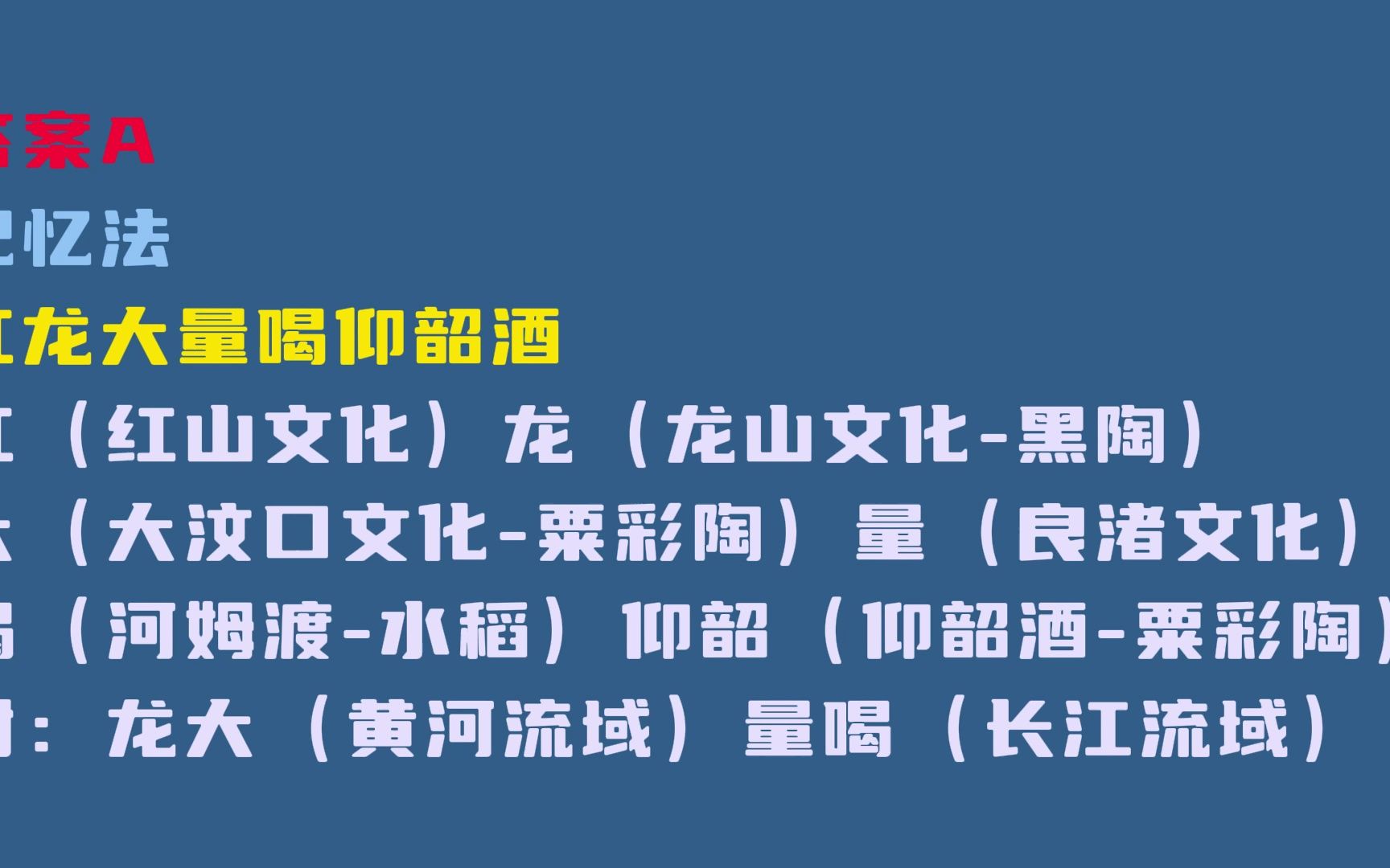 [图]【常识人文篇】教你10秒内记住新石器时代六大文化遗址！公基常识世界大师记忆法+考公考编必看常识题！入脑入心，永生不忘~