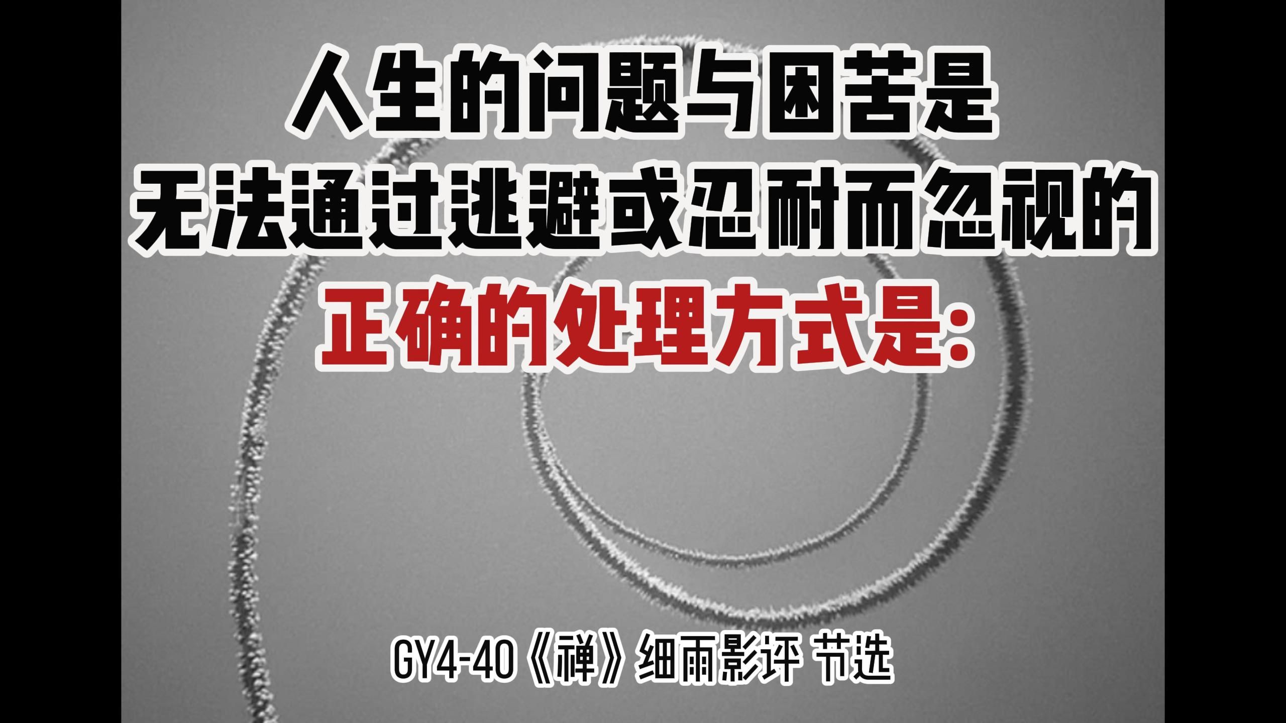 人生的问题与困苦是无法通过逃避或忍耐而忽视的,正确的处理方式是:......GY440《禅》细雨影评 节选哔哩哔哩bilibili