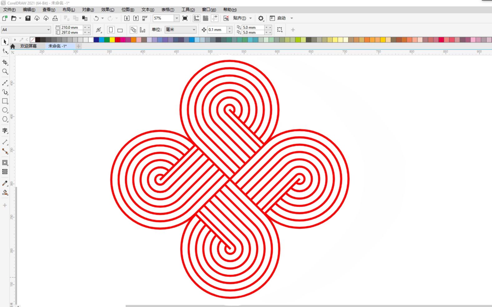 【平面设计】cdr绘制中国结图形