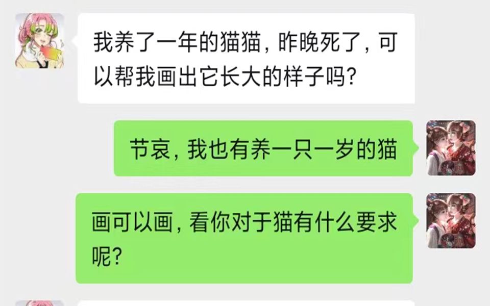 我家小猫昨天死了,求求你帮我画出它长大后的样子!哔哩哔哩bilibili