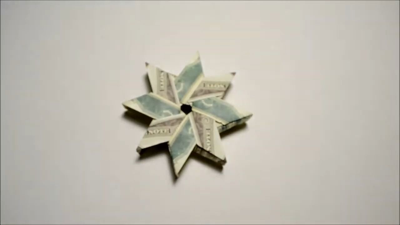 【nprokuda origami】立體星星紙幣摺紙教程3d money