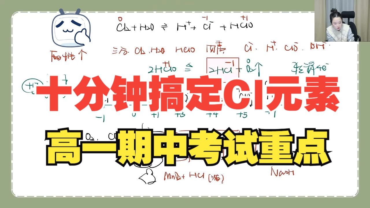 高一化学上学期必修一期中考点复习 氯元素哔哩哔哩bilibili