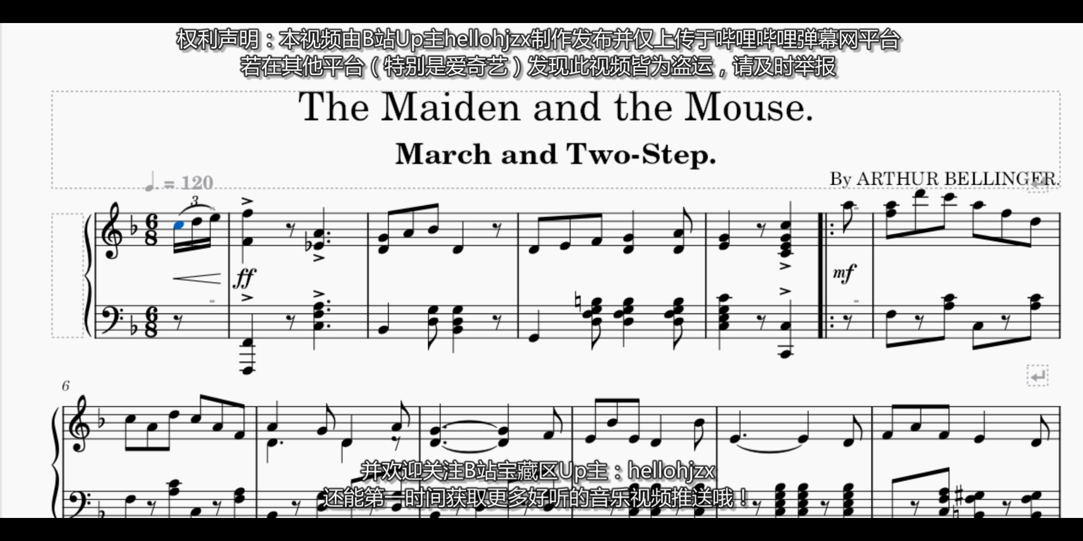 [图]亚瑟·贝林格：《少女与老鼠（进行曲和二步舞曲）》-Arthur Bellinger：The Maiden and the Mouse（1902年出版）