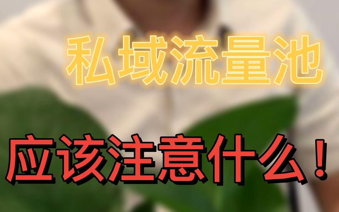 维护私域流量池应该注意什么?!哔哩哔哩bilibili