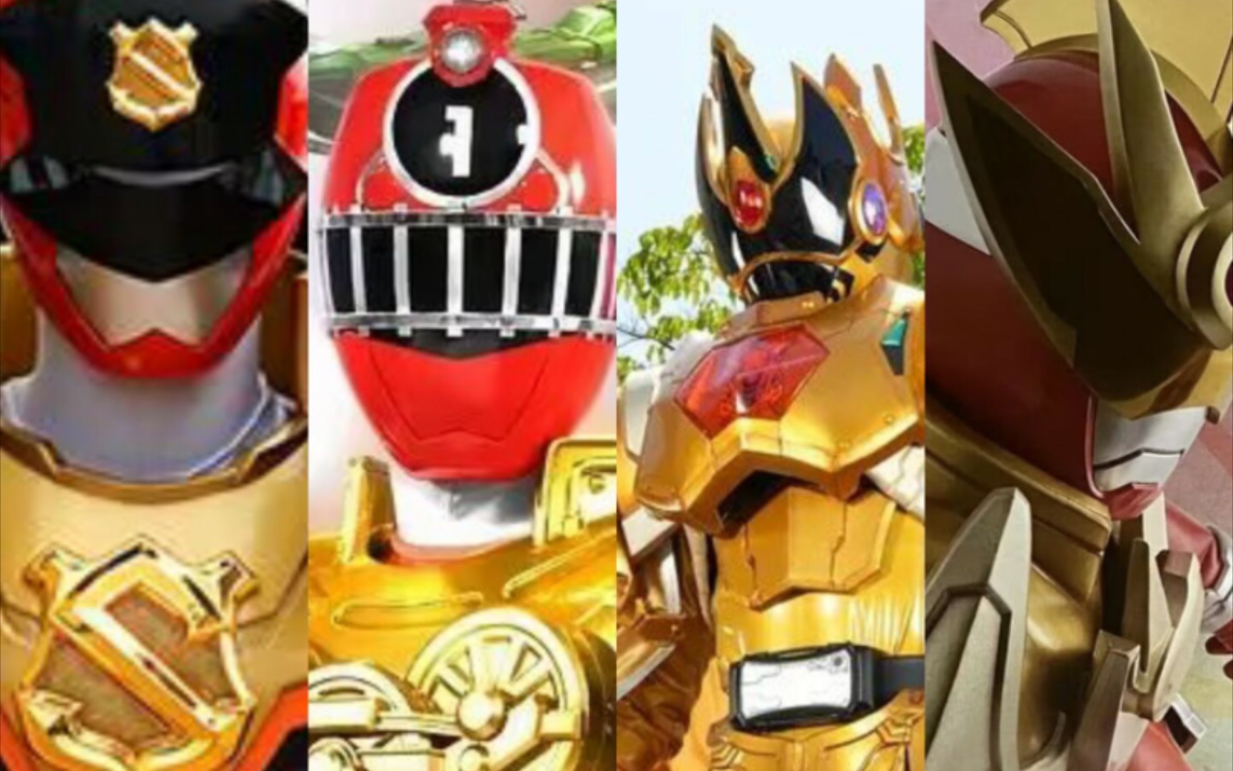 来看看战队红战士的金色强化形态