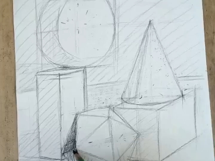 美术中高考题素描几何体