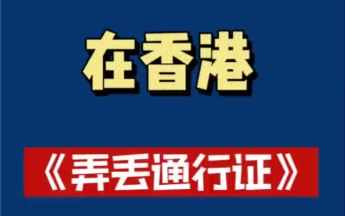 在香港弄丢港澳通行证,不要慌哔哩哔哩bilibili