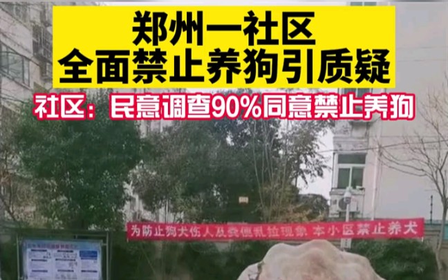 郑州一社区出“禁狗令”,要求养狗居民处理犬只,否则处罚!社区以调查问卷的方式做过民意调查,90%人赞同禁止养狗.＂热点 ＂文明养犬 ＂禁养哔哩...